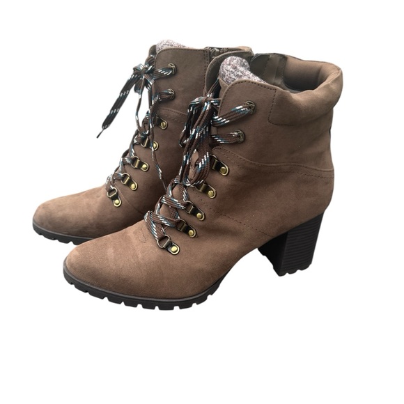 Kelly & Katie Shoes - Kelly & Katie Boots Size 11 M Yustin Lace Up Side Zip Toffee Espresso Brown Fall